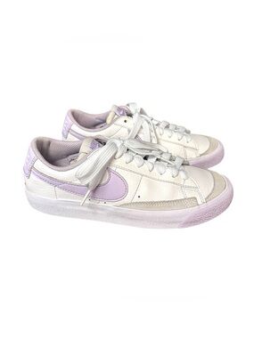 Nike Blazer Low GS White Lilac Purple Youth Size 3.5Y Girls Sneakers VGC